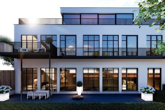Renovatieproject “d’Oude School” biedt 10 stijlvolle appartementen en 3 penthouses met panoramisch zicht op de Vlaamse Ardennen.