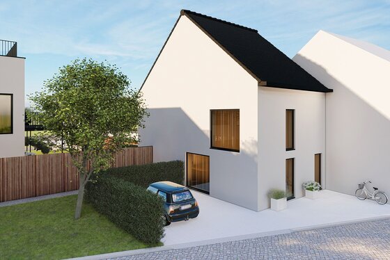 Moderne nieuwbouw halfopen bebouwing op 313m² met 2 staanplaatsen, terras en tuin.