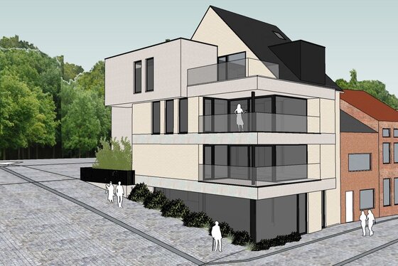 Kleinschalige nieuwbouw gelegen op de Markt bestaande uit 2 stijlvolle appartementen en 1 penthouse met zonnige terrassen, lift en garage.
